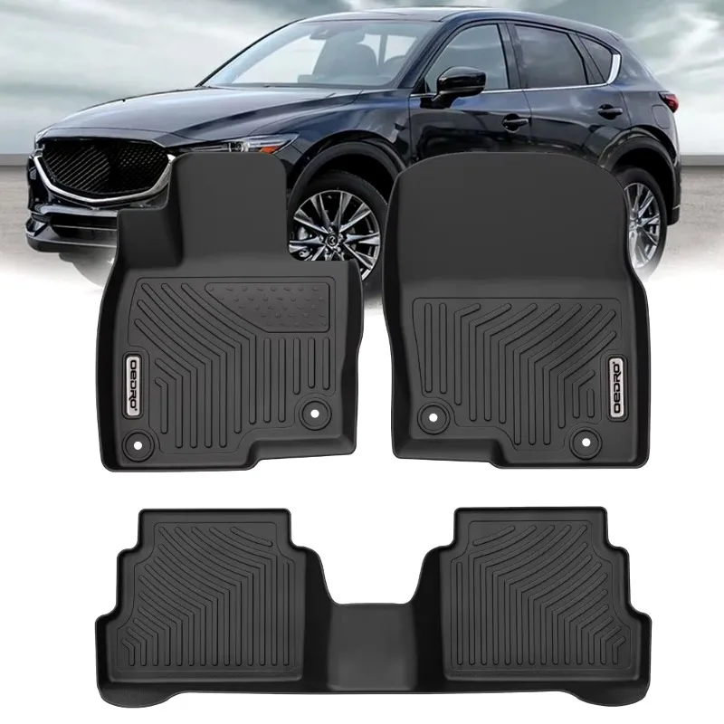 

Floor Mats for 2017 2018 2019 2020 2021 2022 2023 2024 Mazda CX-5 2nd Row Liner Black TPE All-Weather United States