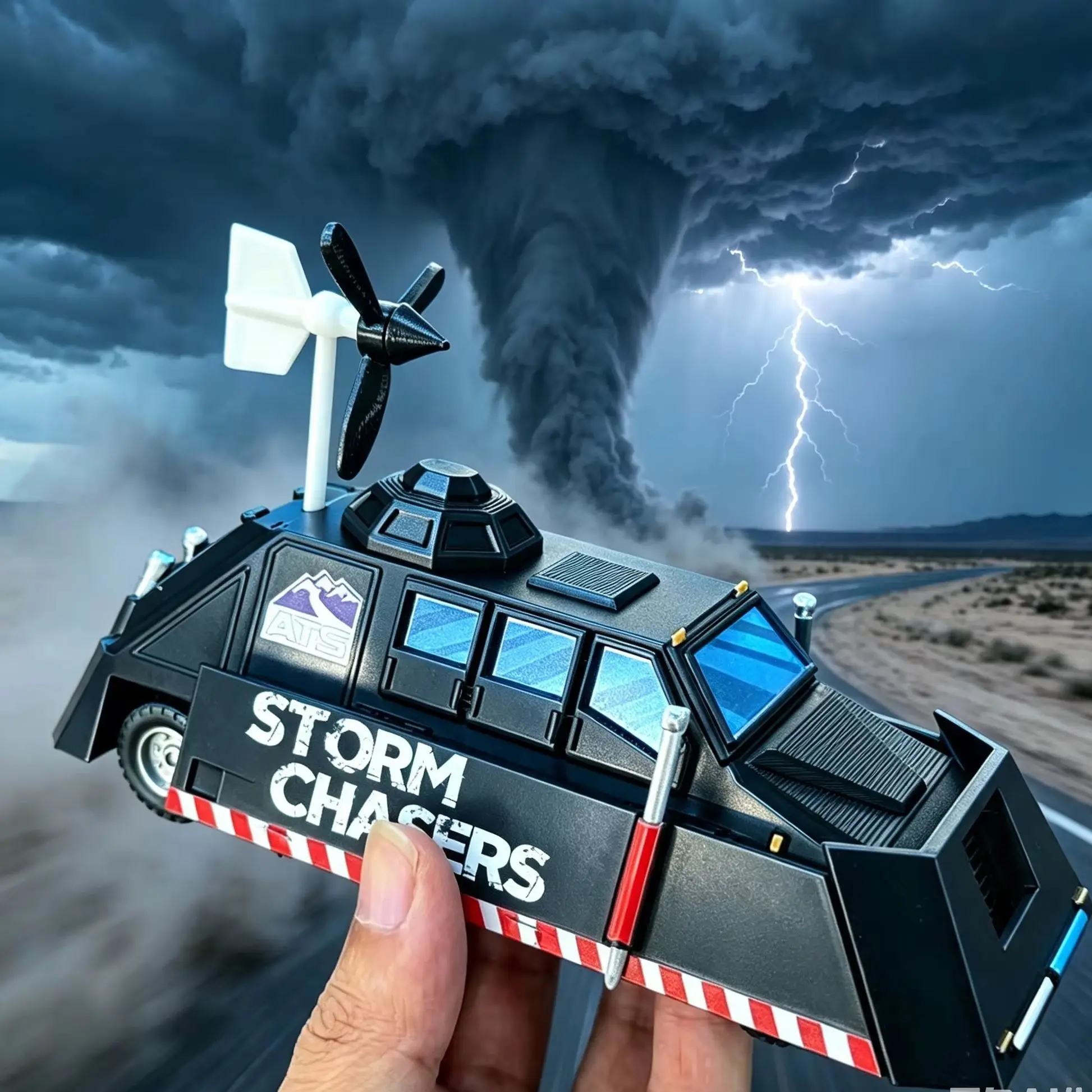 3D Printed TIV‑2 Deployable Tornado Intercept Vehicle Static Scale Model Collectible Desktop Decoration Gift for Science Enthusi