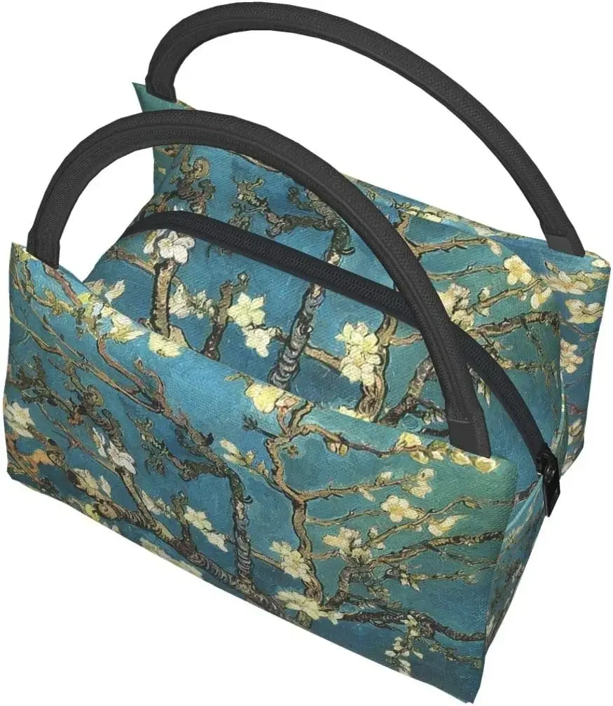 Vincent Van Gogh Blossoming Almond Tree Lunch Bag Tote Bag Lunch Bag for Men Women Lunch Box Reusable Insulated Lunch Container