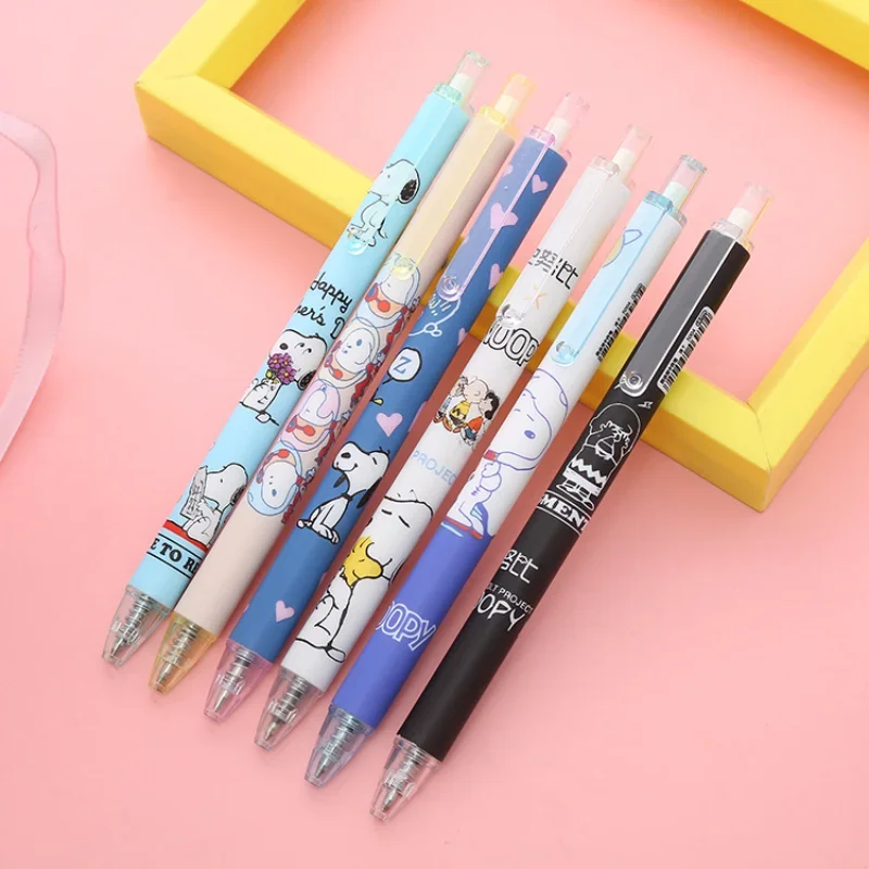 Snoopy Black Gel Pens Press Pen 0.5mm Students School Cartoon Office Writing Drawing Tools cute Anime Examination Stationery