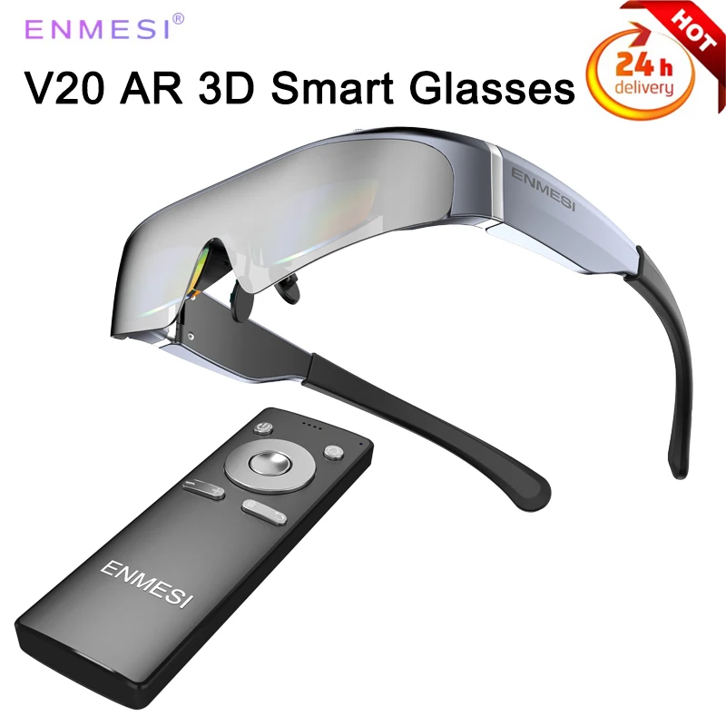 ENMESI V20 AR Glasses HDMI-compatible Display 1920x1080*2 Dual FHD Micro-OLED&0-500° Myopic Ddjustment All-in-One Glasses