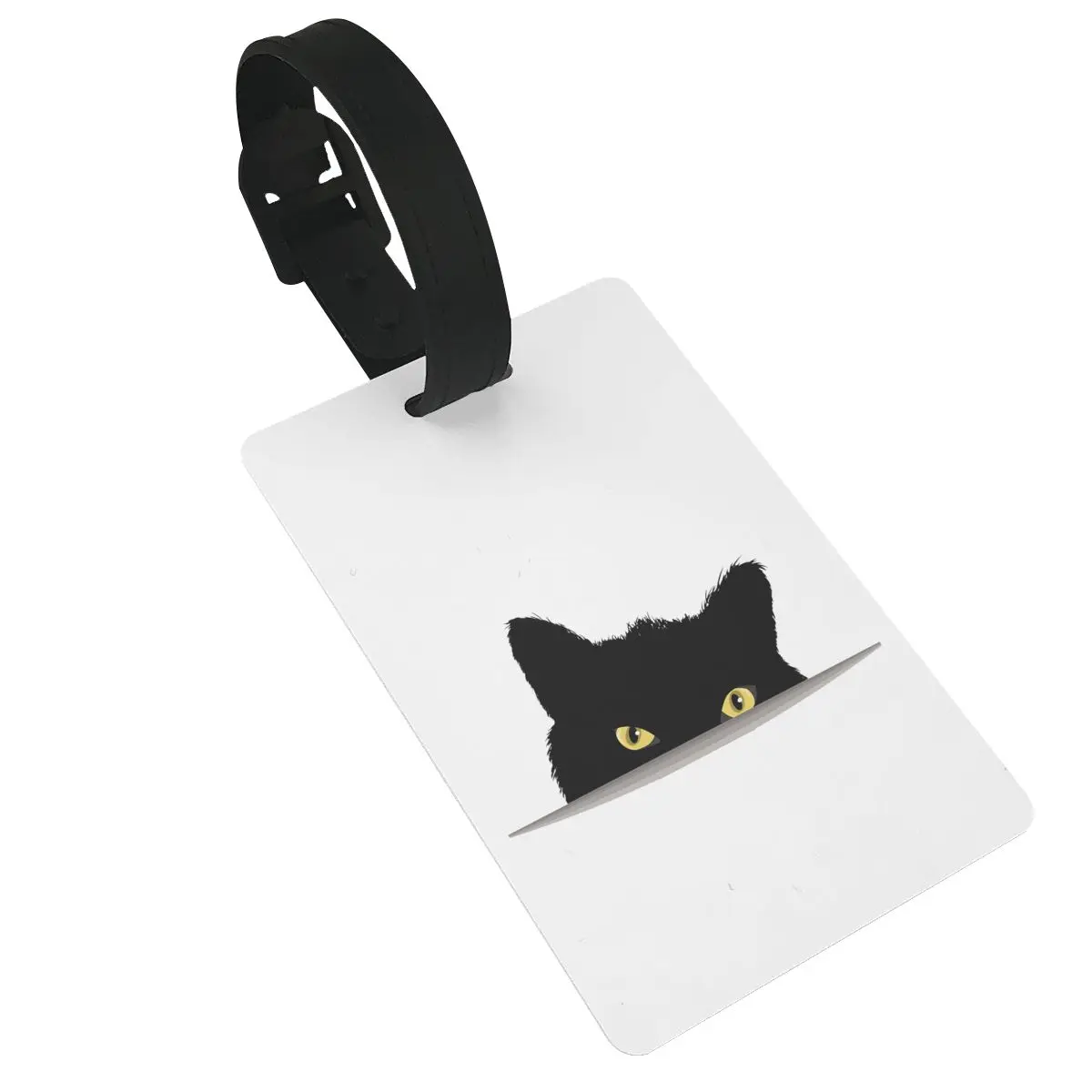 Black Cat Peeking Tag bagasi Aksesori koper Travel Fashion bagasi Boarding Tag portabel Label pemegang alamat nama ID