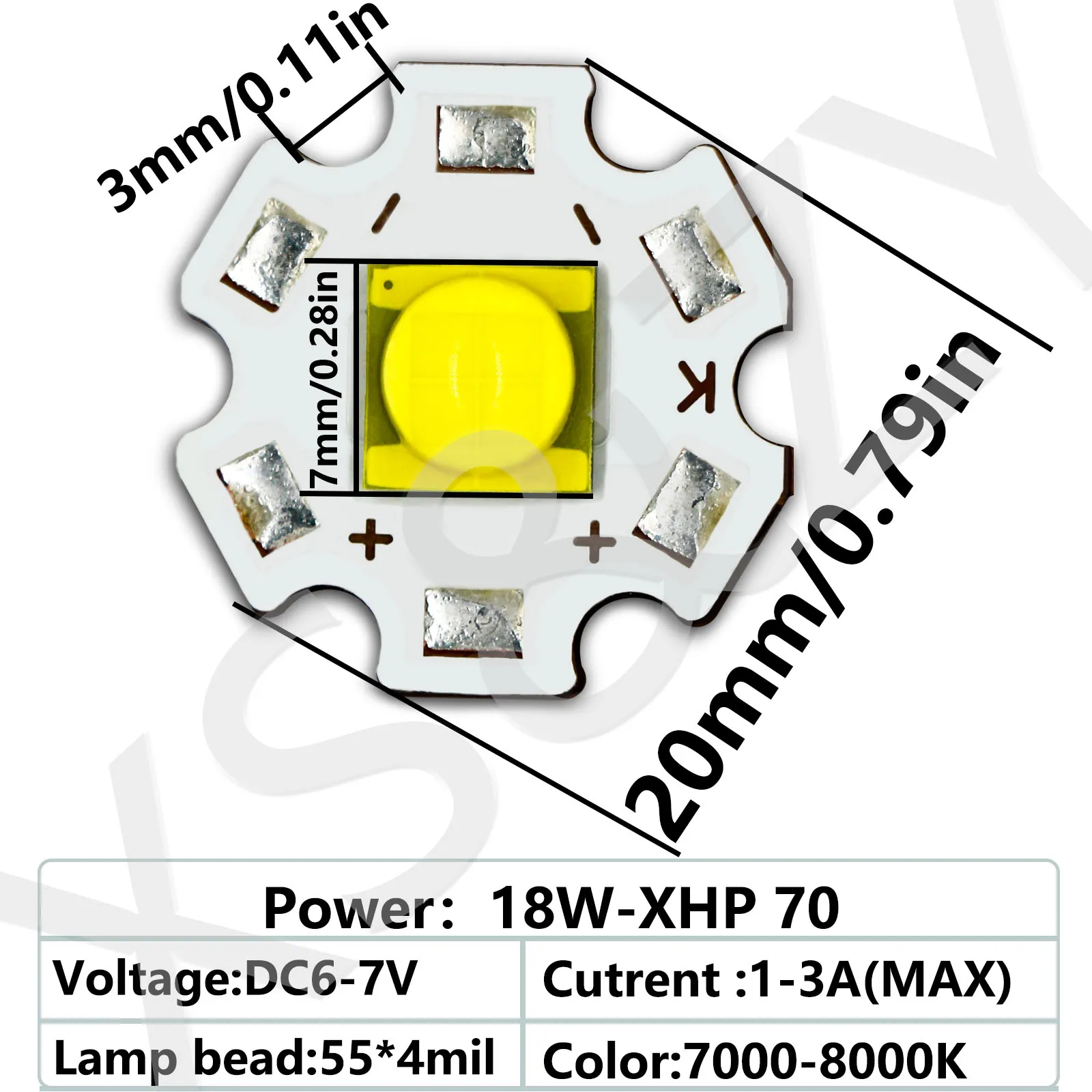 LED Beads18W 45W 54W 72W High Power DC6-8V High Brightness LED Lamp Beads 3A 7.5A 9A 12A For Flashlight Headlights Replacing DIY