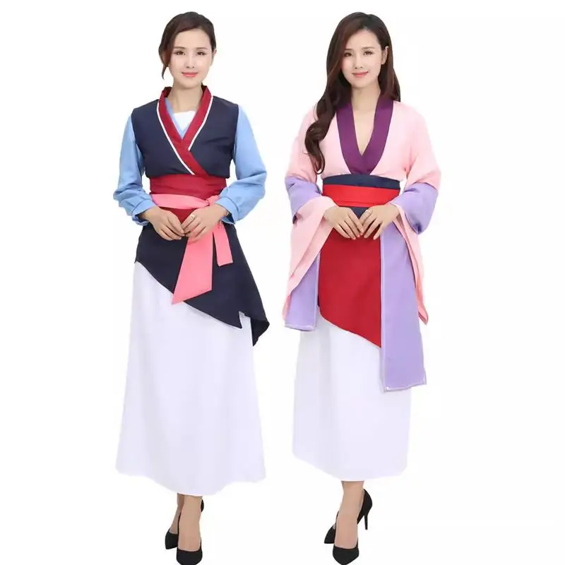 Disfraz de Halloween de la Guerrera China Antigua Mulan, Cosplay de Anime, Actuación Escénica, Hanfu, Moda Étnica Tradicional para Mujer