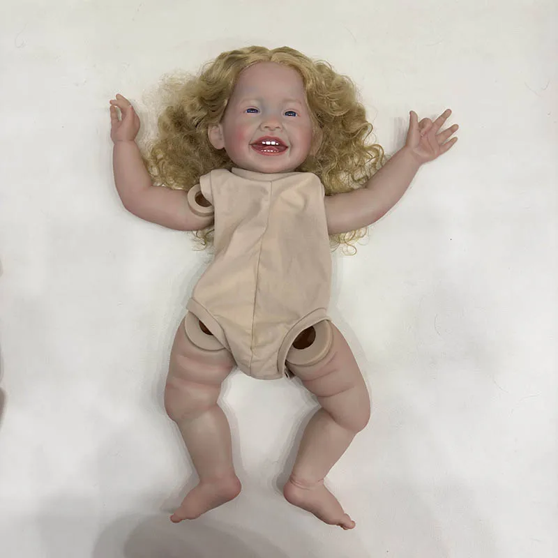 24inch Mila Lifelike Reborn Doll Kit Painted Doll Kit Unfinished Doll Parts with Hand Rooted Hair