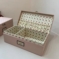 Storage Box Makeup Box  Jewelry Organizer Cosmetic Organizer Gvic Gift Pink Floral Jewelry Box Large Capacity Makeup Box