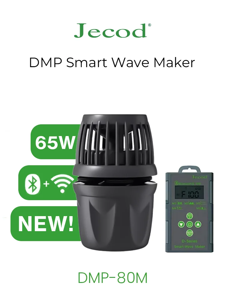 

Jebao Jecod DMP-80M 75W Aquarium Wavemaker Pump WiFi Bluetooth App Control Cordless Freshwater Saltwater Coral for 3cm Fish Tank