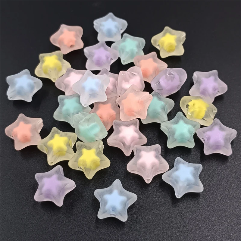 10pcs 16*8mm Matte Core Star Loose Beads Fashion Handmade DIY Material Necklace Bracelet Marking