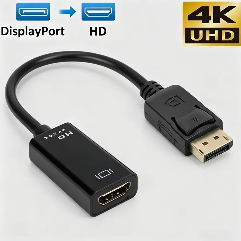 4K DP zu HDMI-kompatibler Kabeladapter für Desktop, Reisen, Reparatur und Aufbewahrung, Kabeladapter Stecker auf Buchse, HDTV