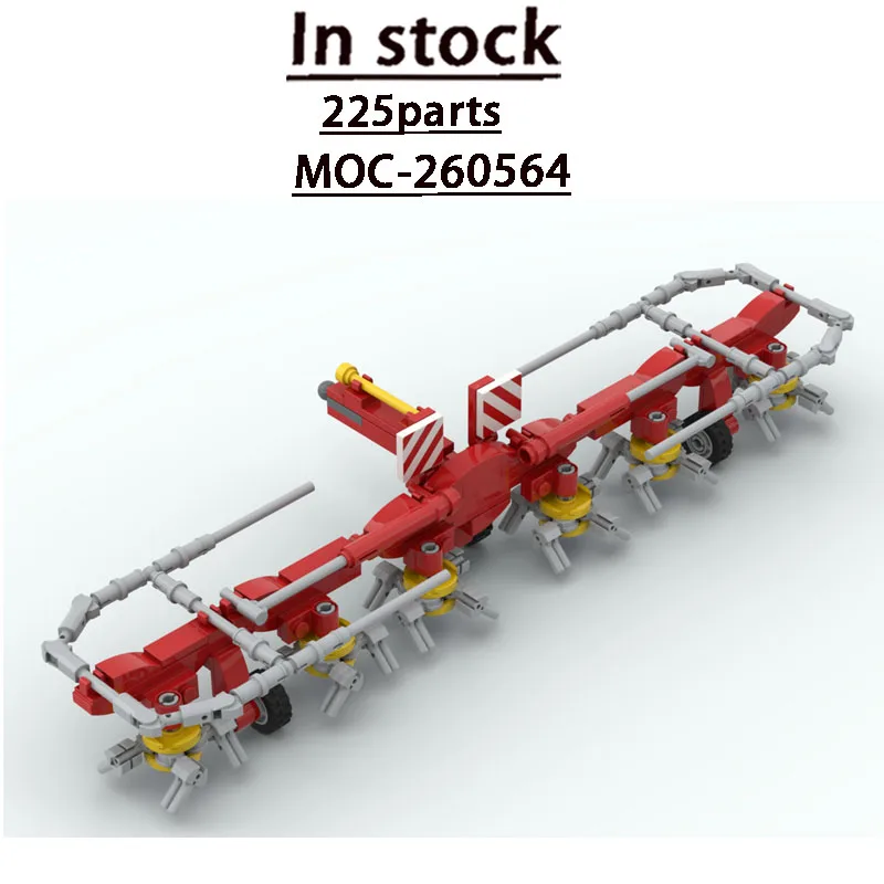City MOC-260564 Farm Agricultural Combined Grass Mowing and Raking Model, 225Parts, Adult Birthday, New Year, Christmas Toy Gift