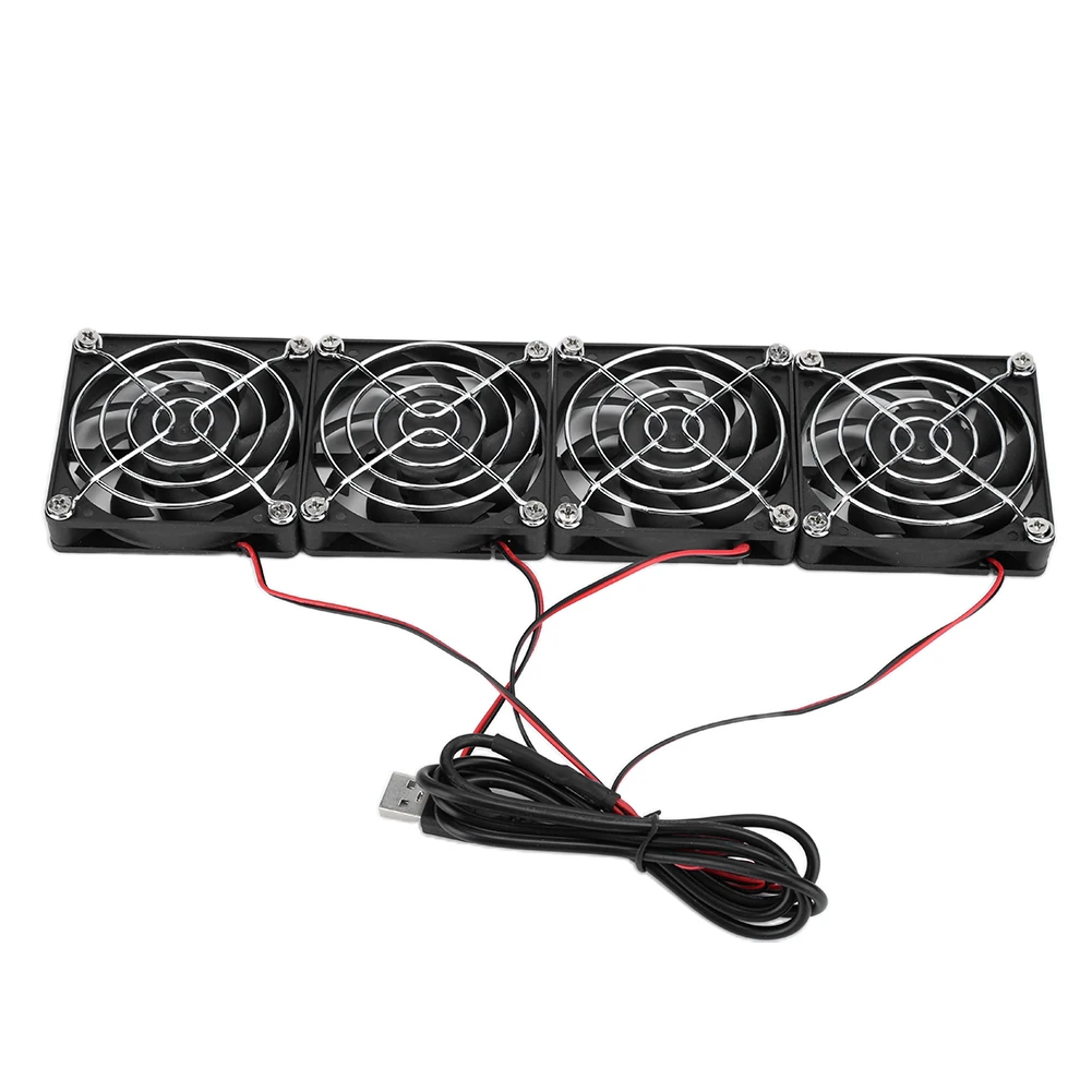 

Router Cooling Fans 5V USB Power Heat Sink ABS for ASUS RTAC5300 R7900 R8000 Computer Supplies 4 fan radiator