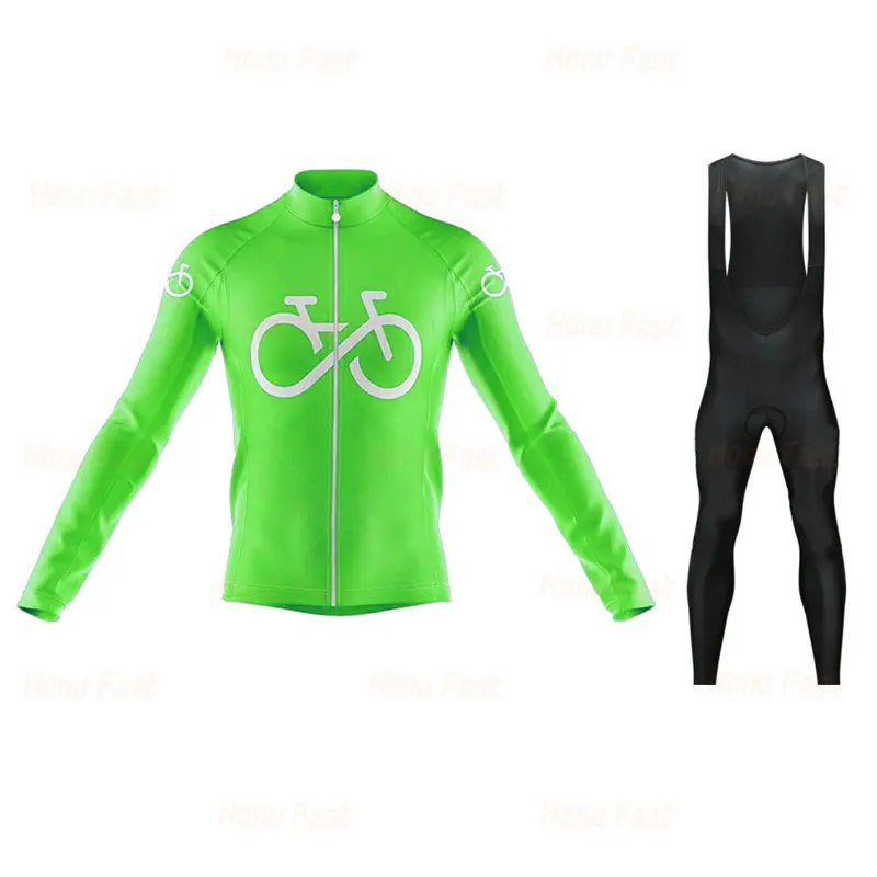 2023 Team Autumn Cycling Jersey Set Men Long Sleeves Cycling Clothing MTB Maillot Ropa Ciclismo Bike Uniform Cycling Bib Tights