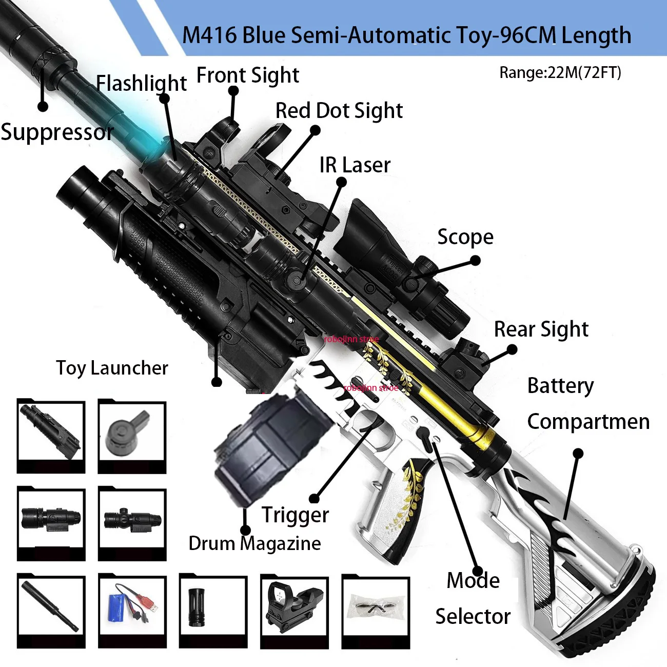 M416 ปืนของเล่นกลางแจ้งไฟฟ้า Blaster ยิงกีฬาเจล Bullet ยิงฤดูร้อนน้ําของเล่นสําหรับ Interactive ผู้ปกครองเด็กเกม