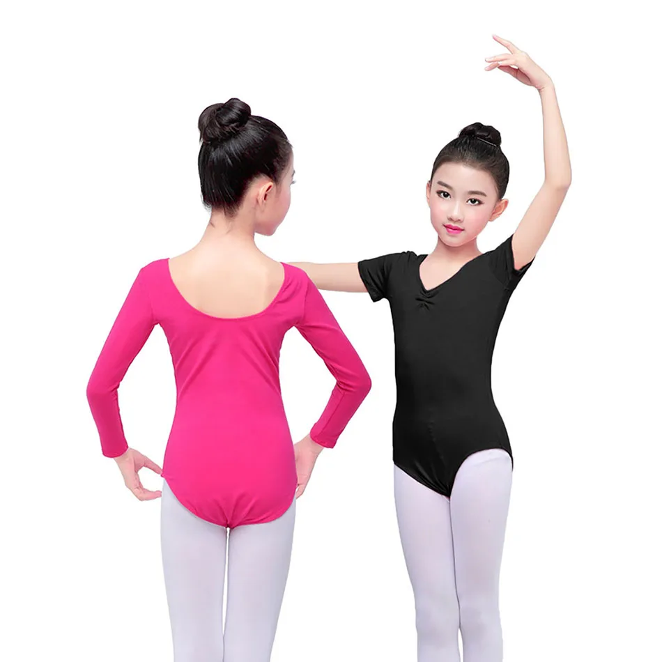 Children Long Sleeve Solid Color Ballet Dance Costume Girls Spring and Autumn Dance Classes and Performances Bodysuits