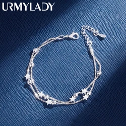 Fine 925 sterling silver Chain stars Bracelets for women Charms fashion designer party Wedding Jewelry Holiday gifts