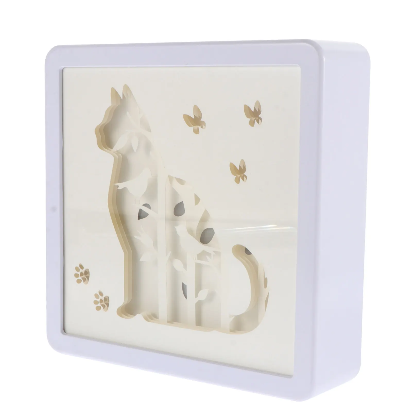 

Набор из 3D-светильников с дизайном кошки, выполненных из бумаги, с LED-подсветкой, для декора дома и рабочего стола, с питанием от USB, светящийся декор для гостиной.