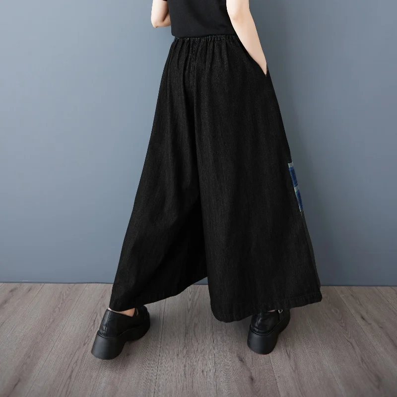 Women Japanese Harajuku Style Plaid Jeans Spring Summer New Loose Casual Versatile Fashion Niche Design Wide Leg Pants