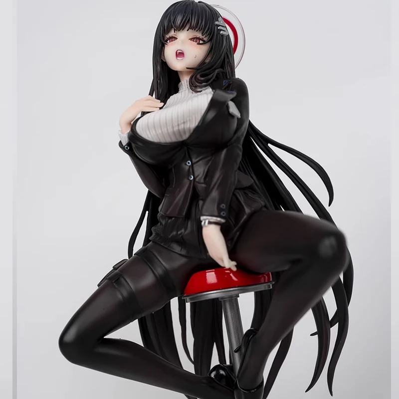 Blaues Archiv Tsukatsuki Rio Sexy Anime Mädchen Figur Li Yin Puppe Handmodell Schwarze Seide Sitzen Sexy Gk Ornamente Modell Puppe Spielzeug