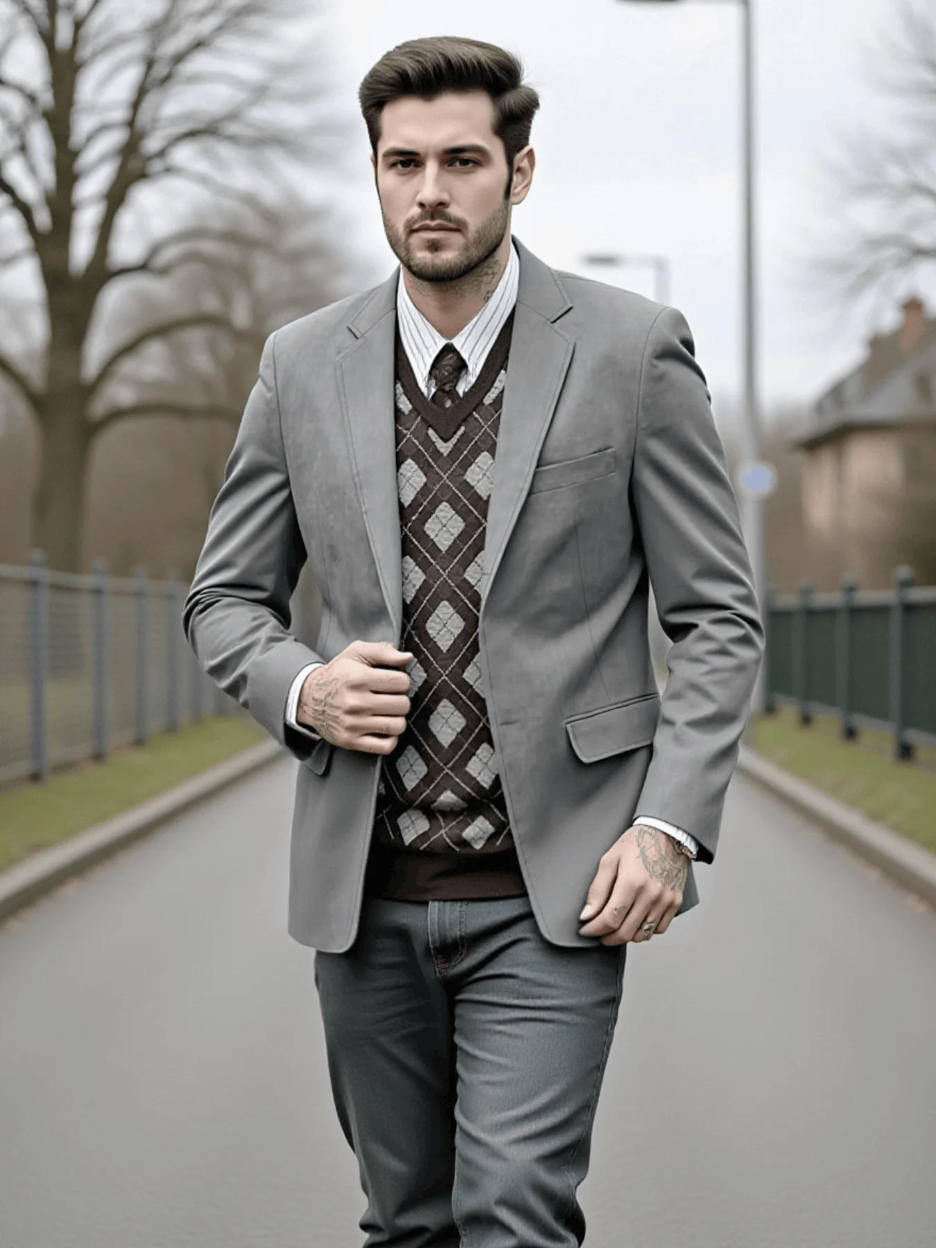 

Мужская однобортная куртка европейской моды - легкий повседневный костюм весна/осень с городским стильным дизайном