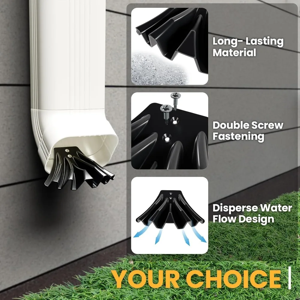 Pengalih Downspout Talang Tahan Karat Talang Downspout Memperpanjang Alat Dispersal Air Hujan untuk Rumah Rumput Rumah Pertanian Halaman Belakang