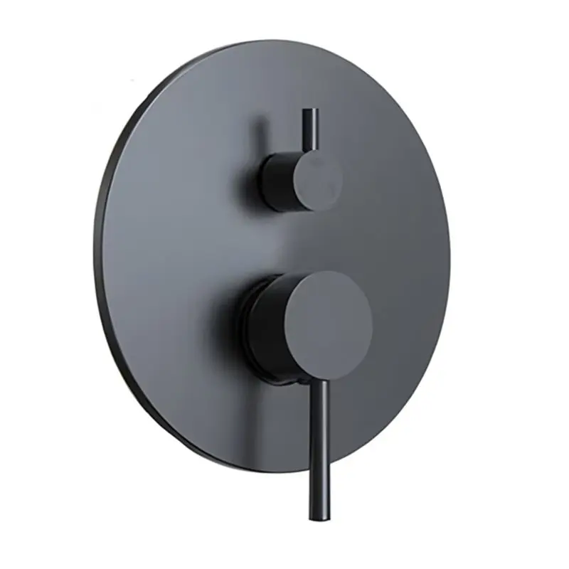 ABRU-Black-Round Dual-Function Shower Valve 1Set With Flush-Mount Box, High-Capacity, Bathroom Fittings
