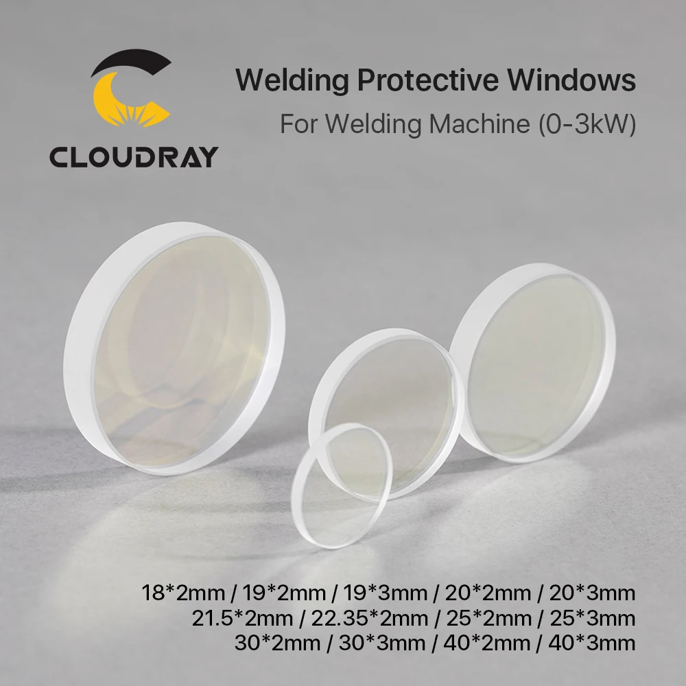 Windows protettive per saldatrice laser Cloudray 10*2 18*2 19*2 20*2mm Lente protettiva laser ottica per parti di saldatura 1064nm