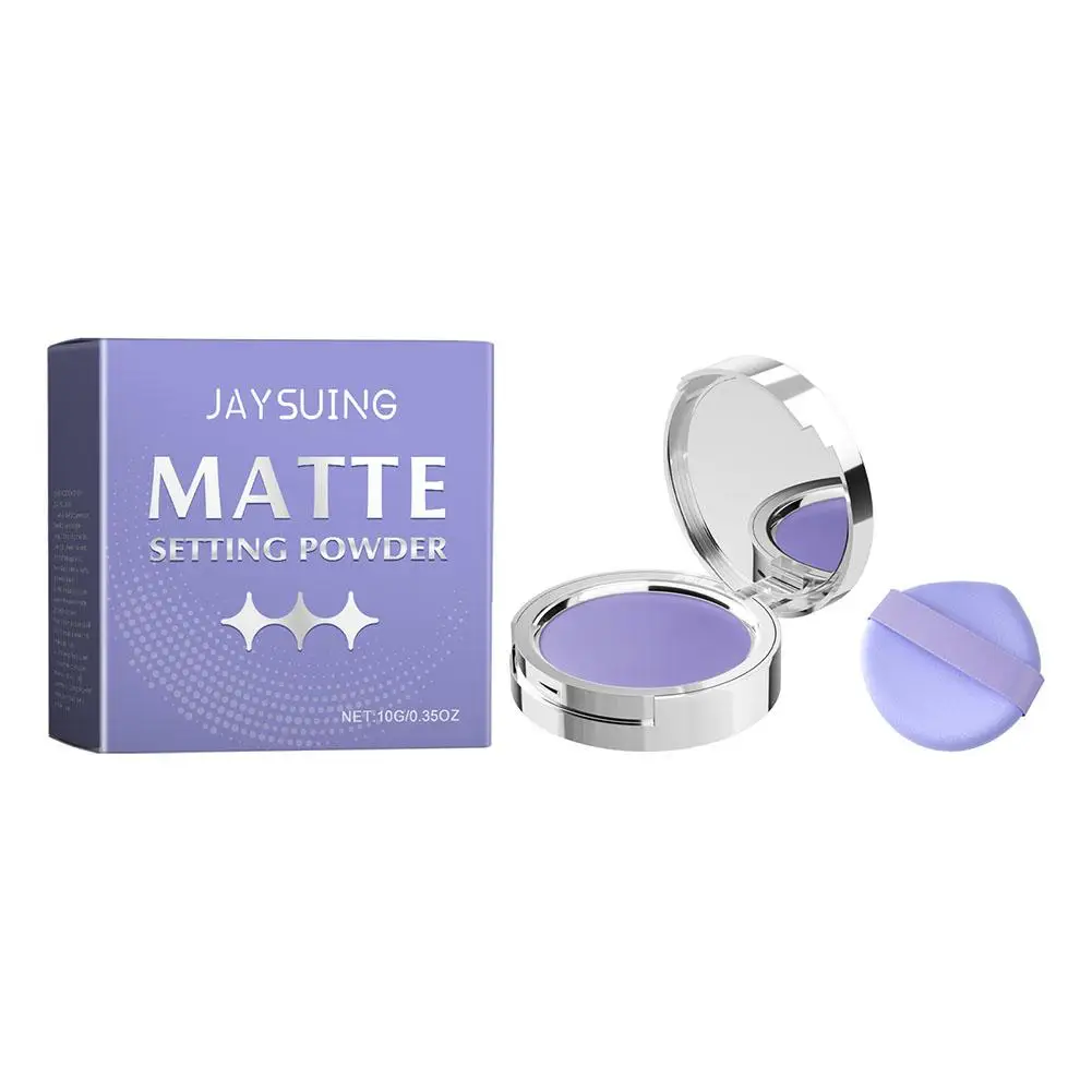 Purple Matte Setting Powder With Lavender Complex Oil Control Anti-Sweat Pressed Powder for Smooth Even Complexion Blurring J9U7