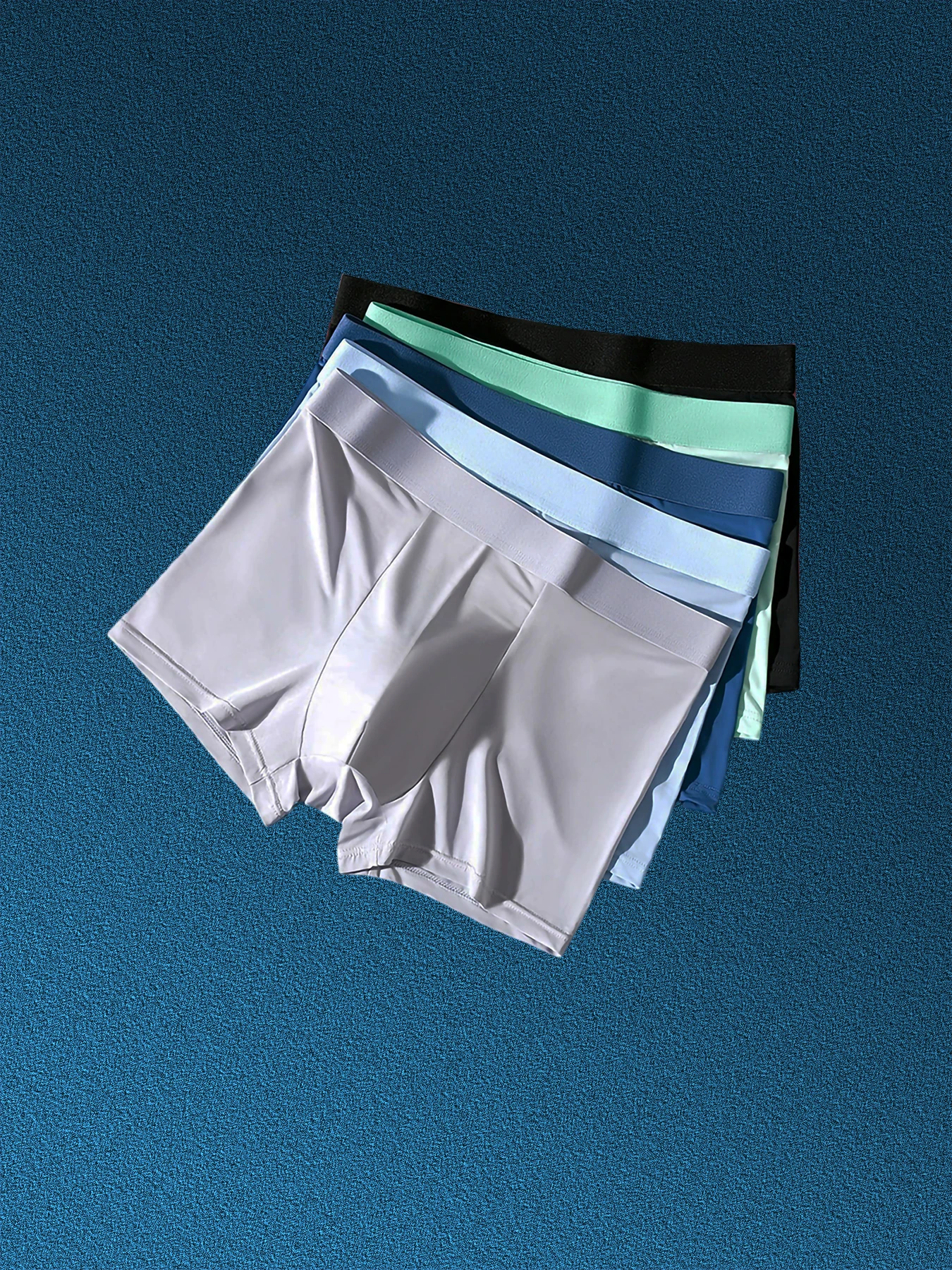 

Набор из 5 мужских трусов-боксеров из охлаждающей ткани (однотонная серия) – минималистичное повседневное нижнее белье, доступны разные размеры – Мужское нижнее белье