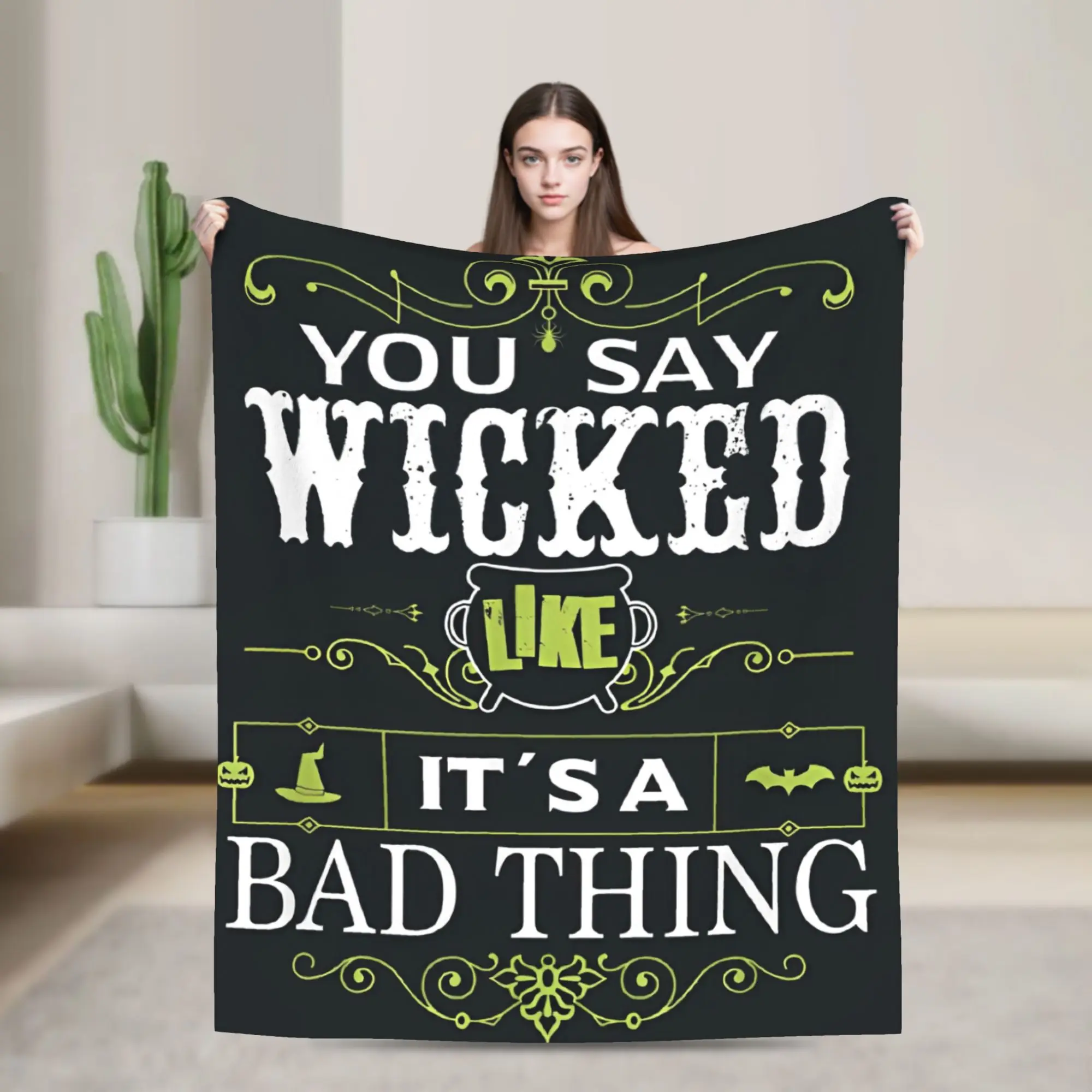 

Wicked Elphaba & Glinda Tonal Blanket Soft Funny Plush Throw Blanket For Couch Bed Travel Office Flannel Bedspread Bed Cover