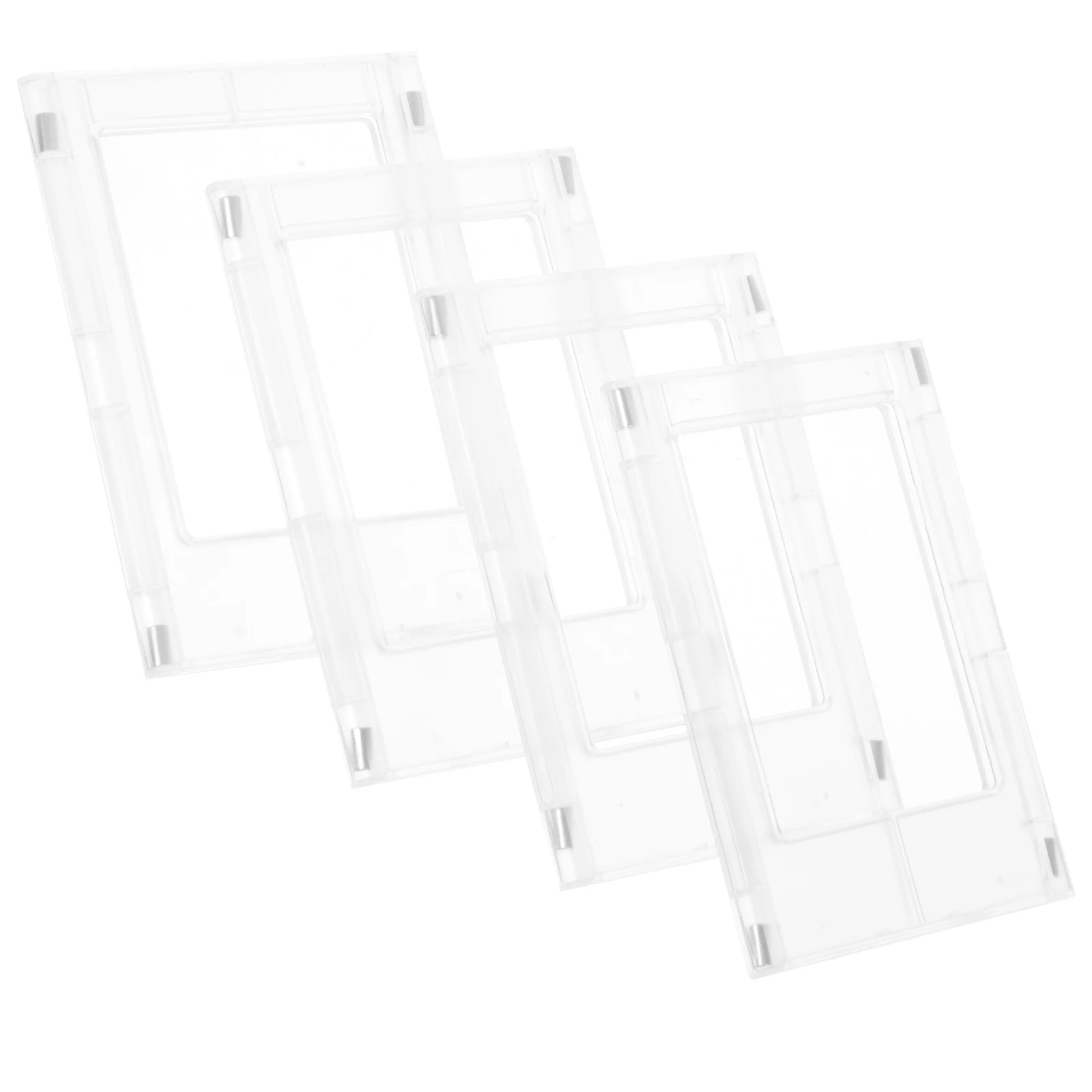 

4pcs Photo Display Holder Stand For Cards Small Photos Travel Bracket Large Capacity Picture Storage Sleeve Desktop Tabletop