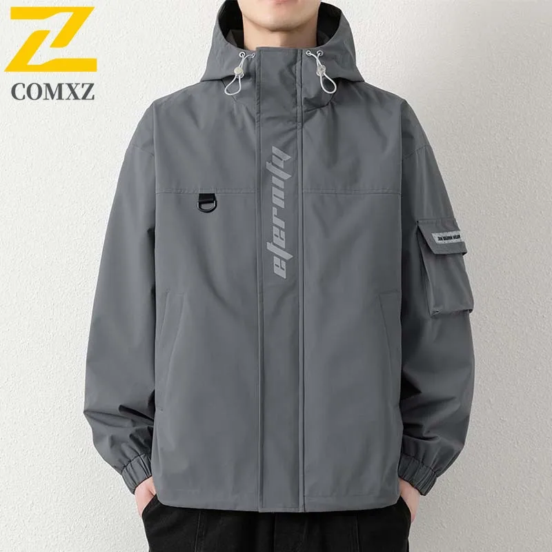 

New Fashion Men's Jacket 2025 Spring and Autumn Youth Mens Outdoor Sports Windproof and Waterproof Hooded Coat Men's Windbreaker