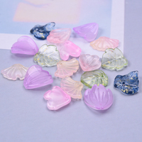 30Pcs Colorful leaves petals Series Glass Material Enamel Pendants For DIY Bracelet Necklace Jewelry Making Accessories Supplies
