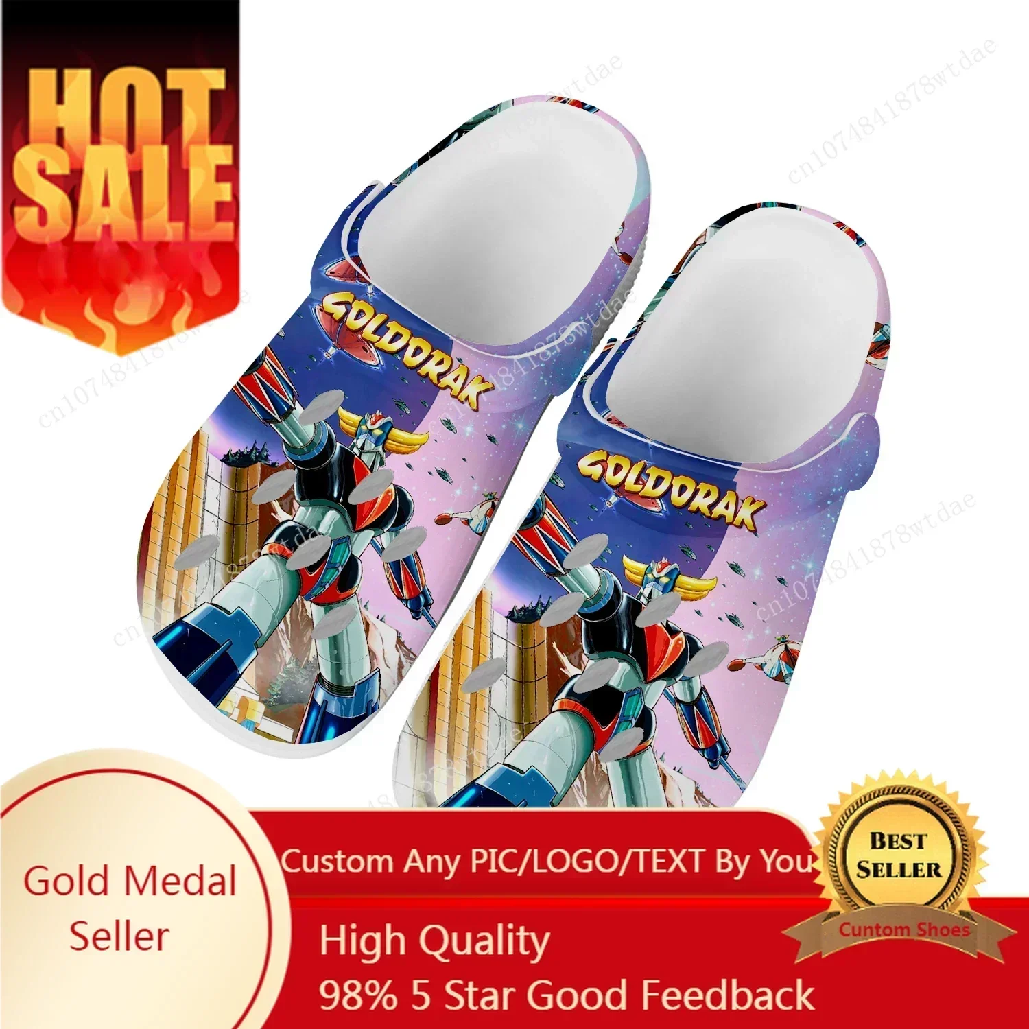 

UFO Robot Goldrake GrendizerHome Clogs Men Women Teenager Customize Water Shoes Anime Cartoon Garden Beach Hole Slippers Sandals