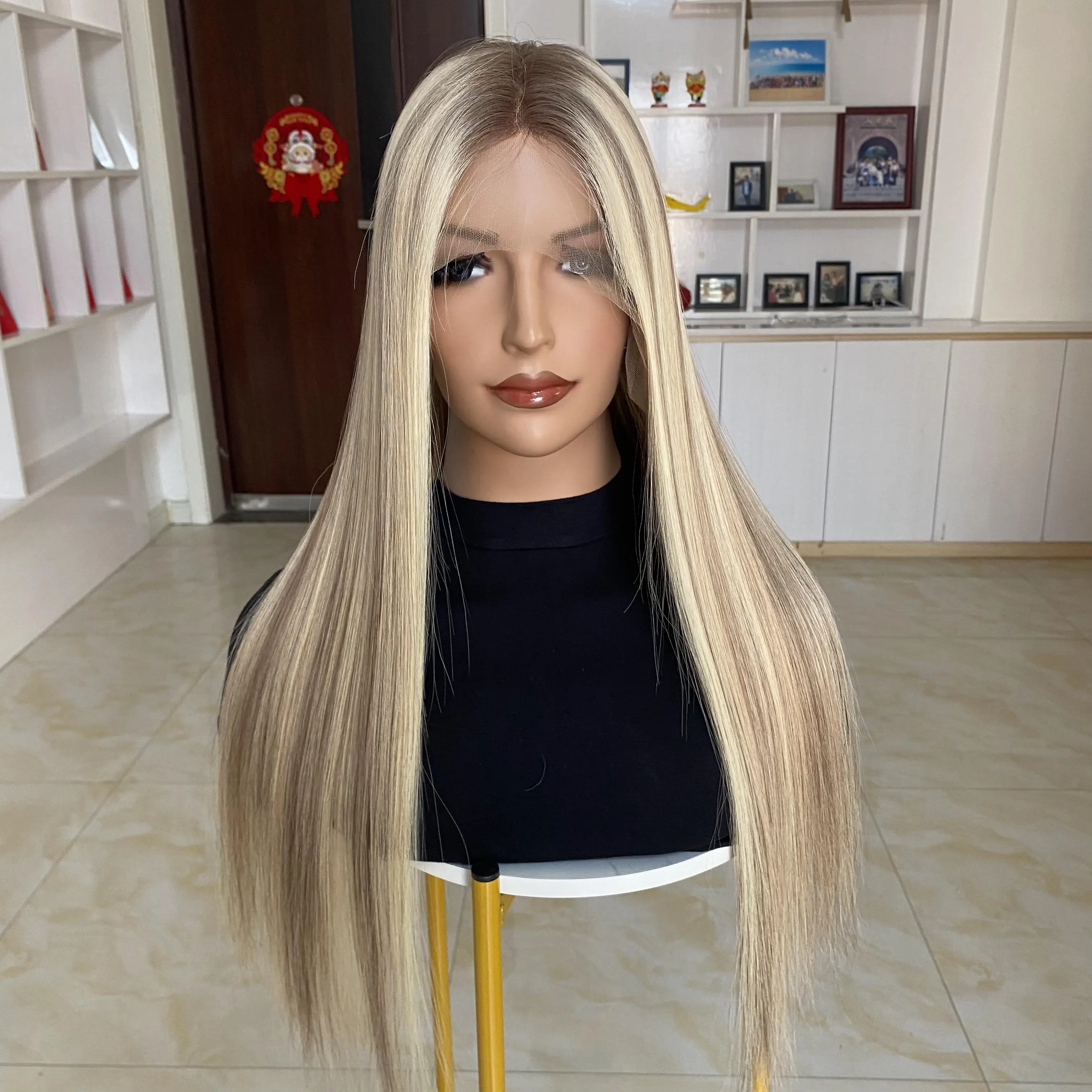 

Instock HD Lace Front Wigs Natural Blonde Balayage Lace Human Hair Wig For White Women Cuticle Aligned Lace Frontal Wigs