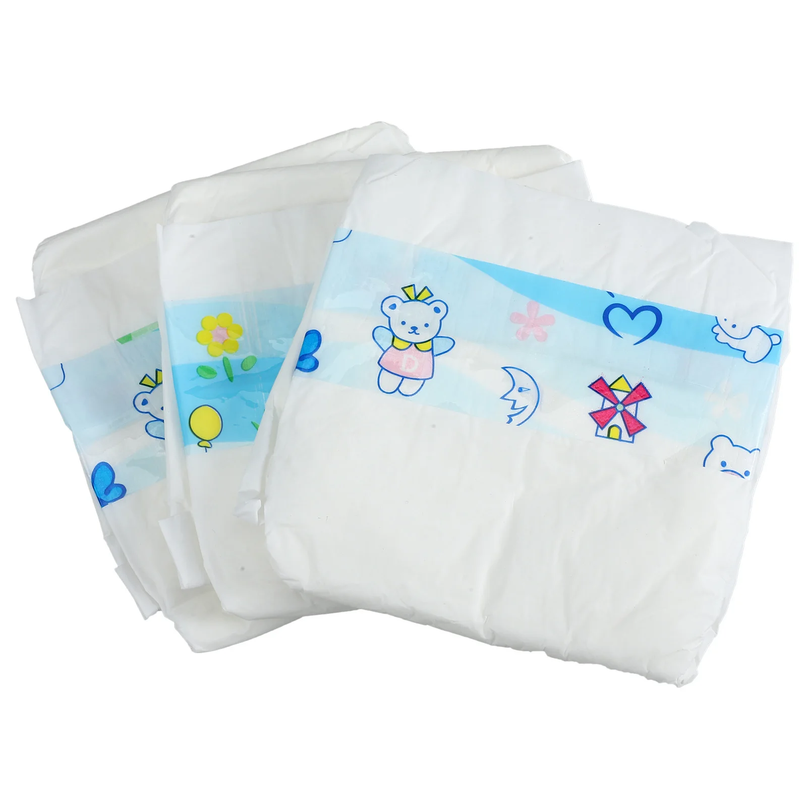 

3Pcs Baby Diapers Decorative Miniature Simulation Accessory for Kids Pretend Play and Imagination Baby Diapers