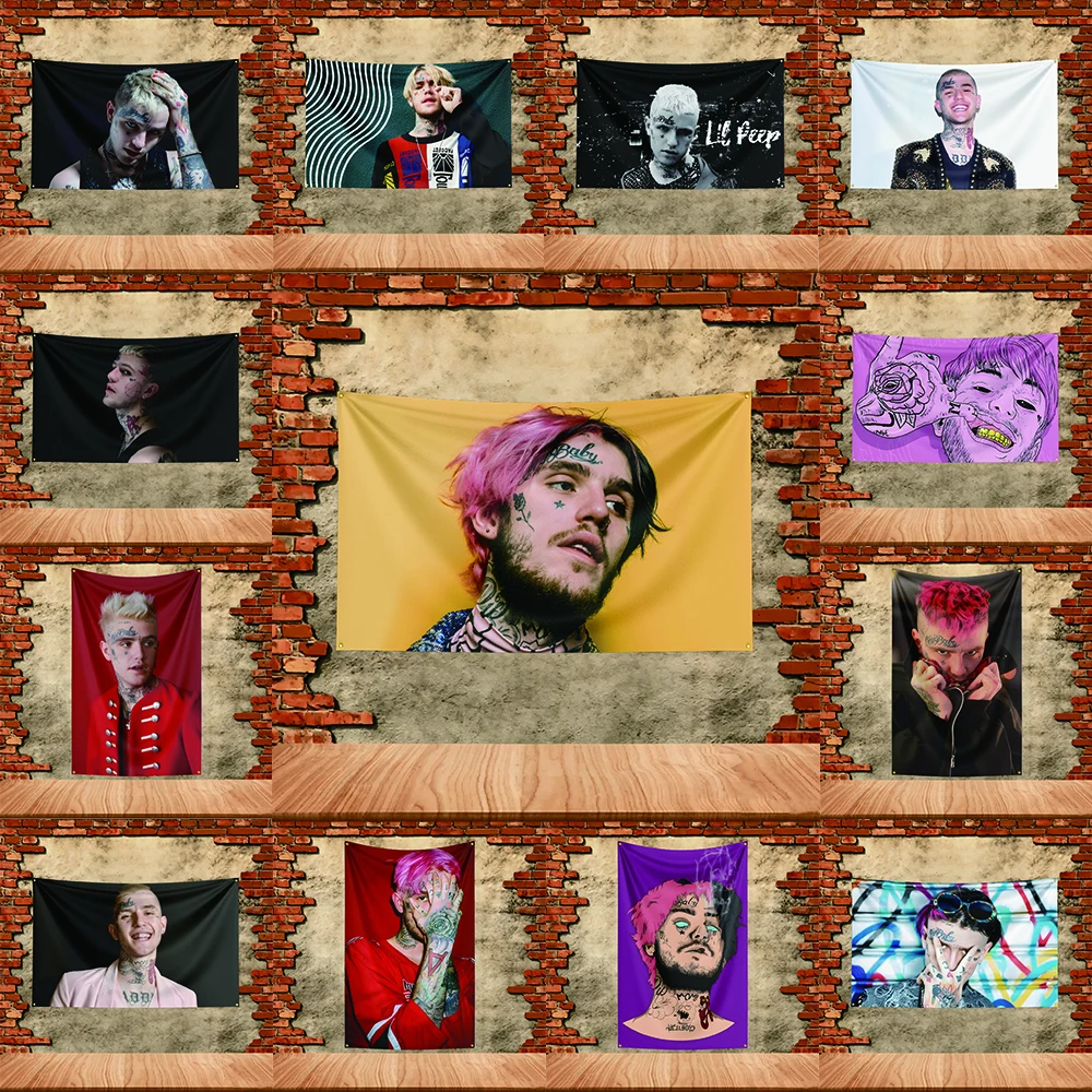 Music Band Flag 3x5ft for lil peep Fans Banner Custom any Image Garage Bedroom Living Room Dorm Wall Hanging Decor Tapestry