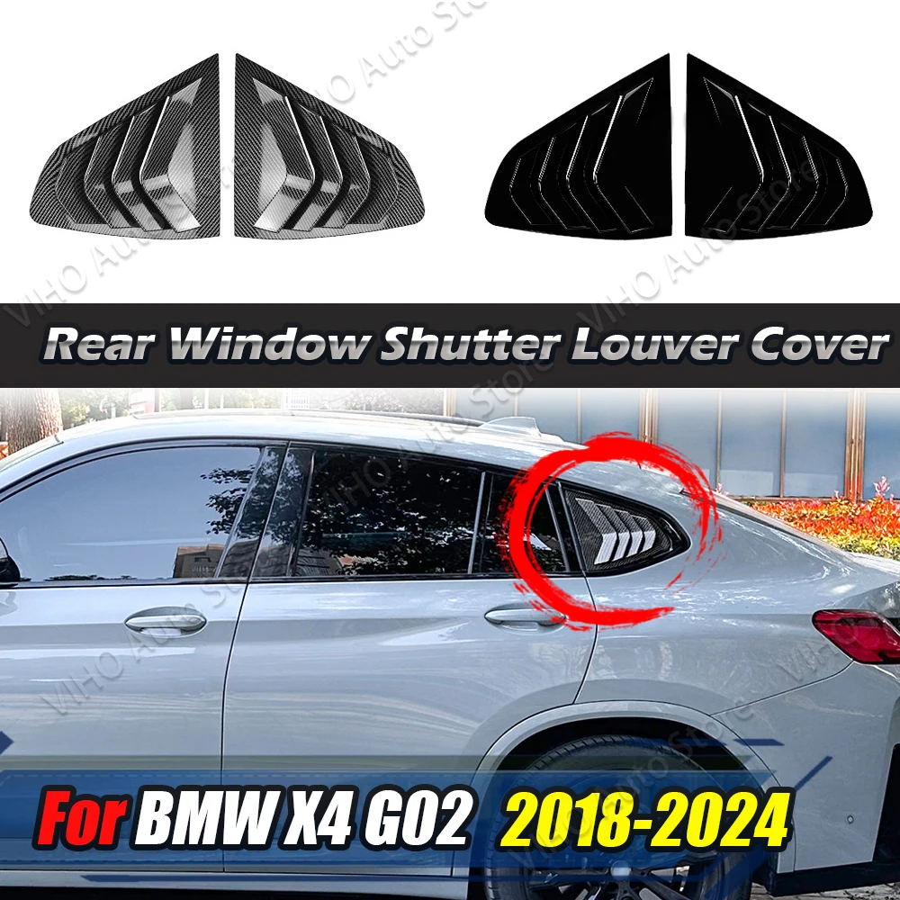 For BMW X4 G02 28i 30i 35i M40i 2018 2019 2020 2021 2022 2023 2024+ Rear Louver Window Side Shutter Cover Trim Sticker Air Vent