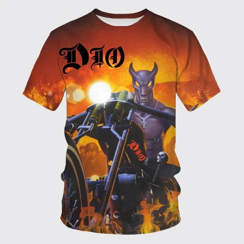 New Mode Summer Metal Rock Band Dio Summer Hit Comfortable Fashion Rock Men's 3D T-shirtSummer hot 3D T-shirt