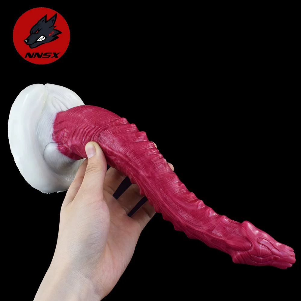 NNSX 26.5cm Long Anal Plug with Suction Cup Animal Snake Dildo Explosive Muscle Silicon Masturbators SexualtoySex Toys for Woman