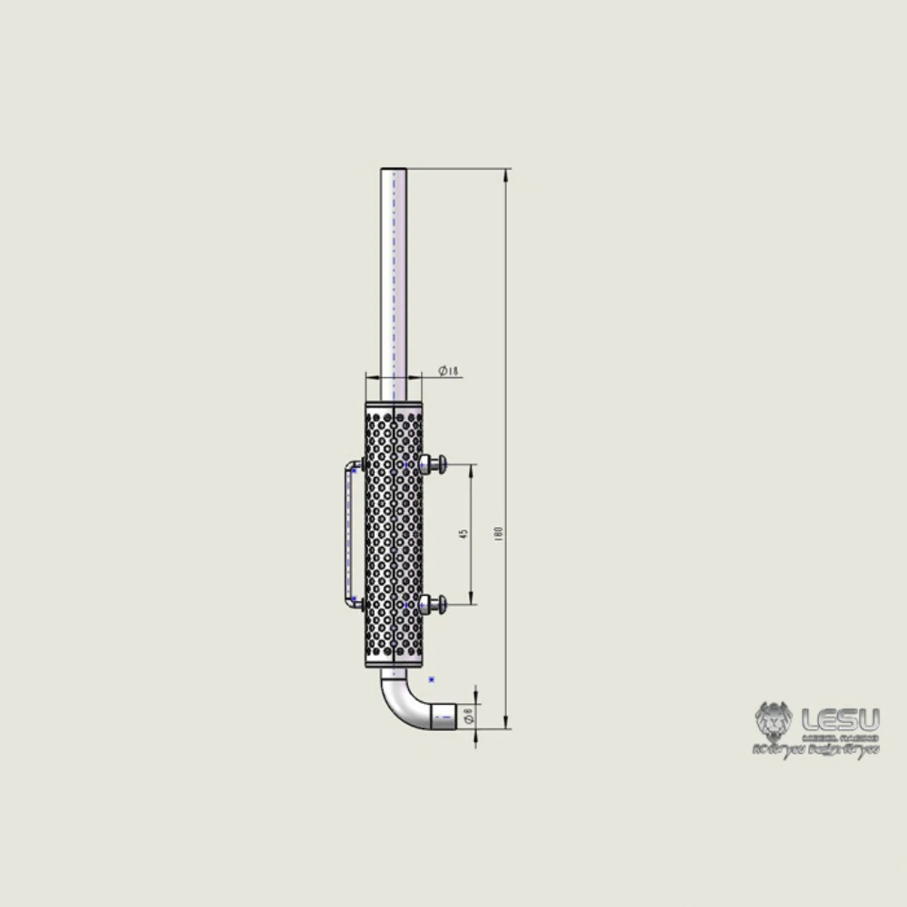 Tuyaux en acier inoxydable pour camion RC, échelle 1/14, à la mode, pour tracteur LESU Tamiya King Hauler, accessoires de bricolage