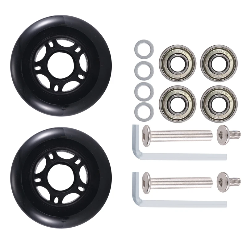 

75Mmx 24Mm Luggage Suitcase Replacement Wheels , PU Swivel Caster Wheels Bearings Repair Kits, A Set Of 2