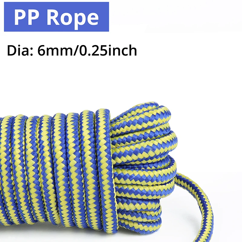 6mmx15m Braided Rope Polypropylene Rope Clotheslines DIY Wedding Decor Craft Cord Camping Tying Garden Accessories Outdoor