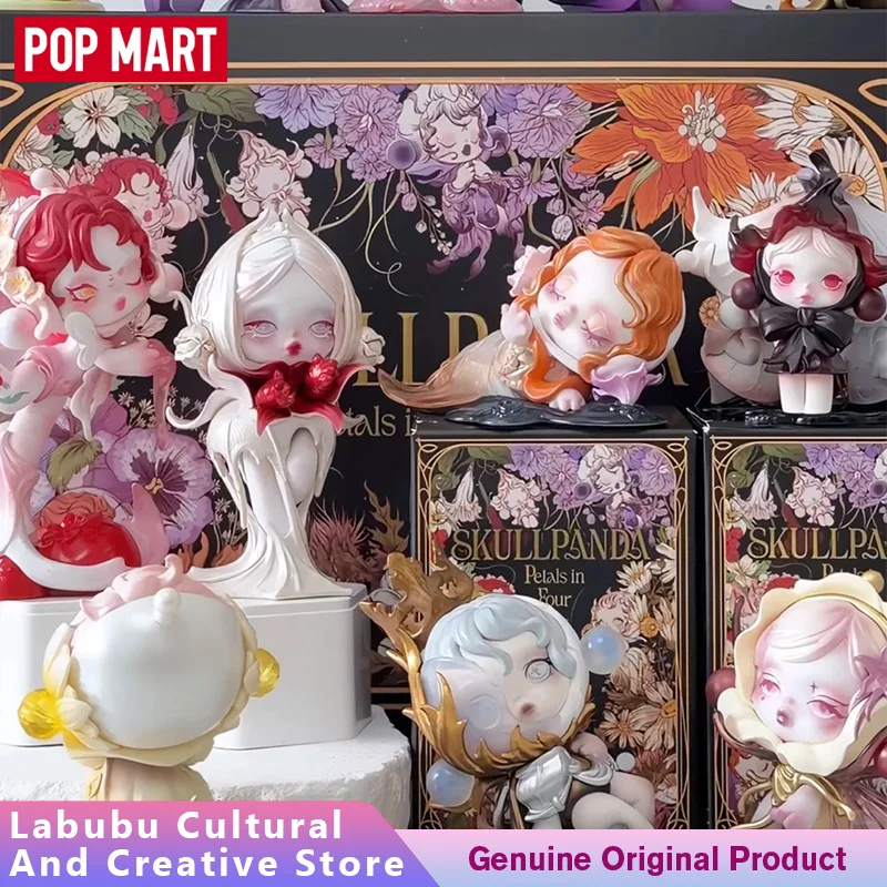 

POPMART SKULLPANDA Petals in Four Acts Series Trend Blind Box Figure Guess Bag Decoration Figurine Ornament Toys Cute Model Gift