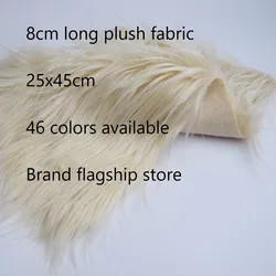 New Arrival Faux Fur Fabric 46 Colors 25x45cm 100% Polyester Fabric 8cm Soft  Long  Plush Handmade Doll/clothing Shaggy Fabric