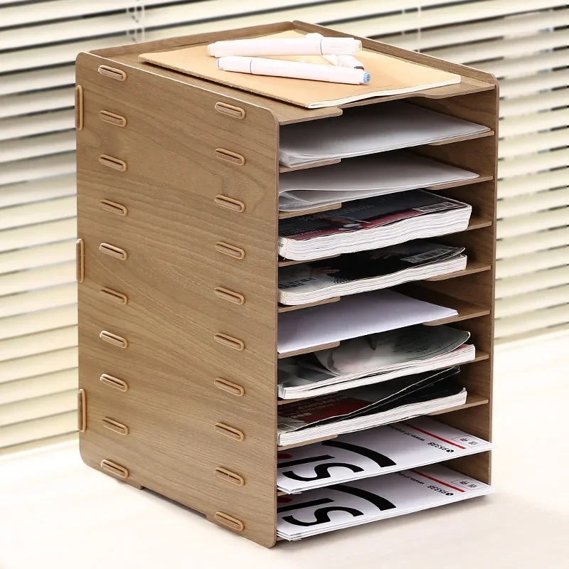 Desktop Multi Tier Classification Desk Office Shelf Folder Shelf Document Shelf Multi Tier Document Storage Box Display Stand