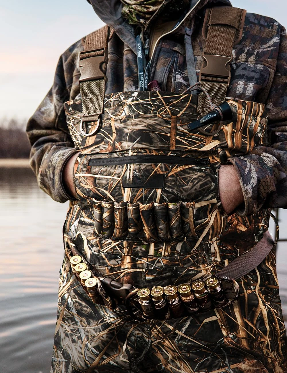 Breathable Chest Wader, 1600G Insulation Waterproof Hunting Wader with Steel Shank Boots & 200G Insulated Liner