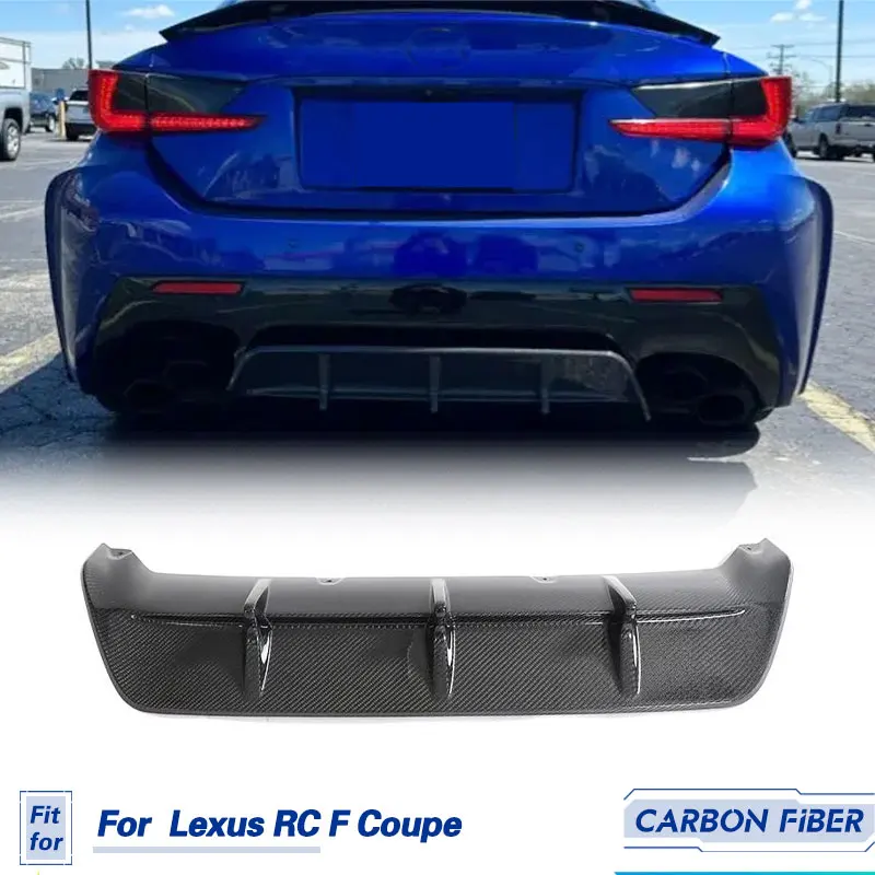 Car Rear Bumper Diffuser Lip Spoiler Carbon Fiber for Lexus RC F Base Coupe 2-Door 2015-2018 Rear Diffuser Apron Lip Body Kit