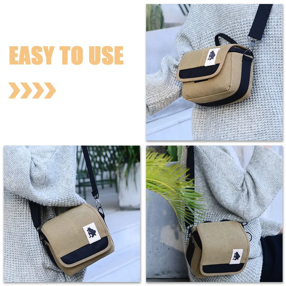

Camera Bag Shoulder Carrying Case Small Storage Strap Canvas Bags Compact Man for