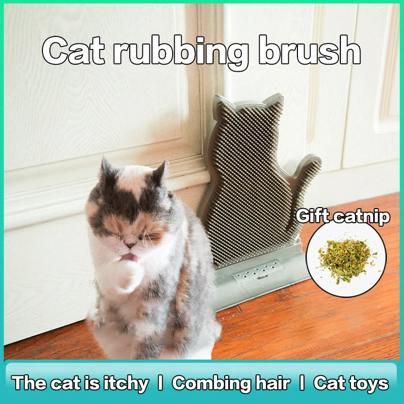 

Cat Grooming Self Massage Brush Toy Wall Corner Cat Self Groomer Shed Hair Removal Comb Cat Itching Brush Massage Pet Supplies