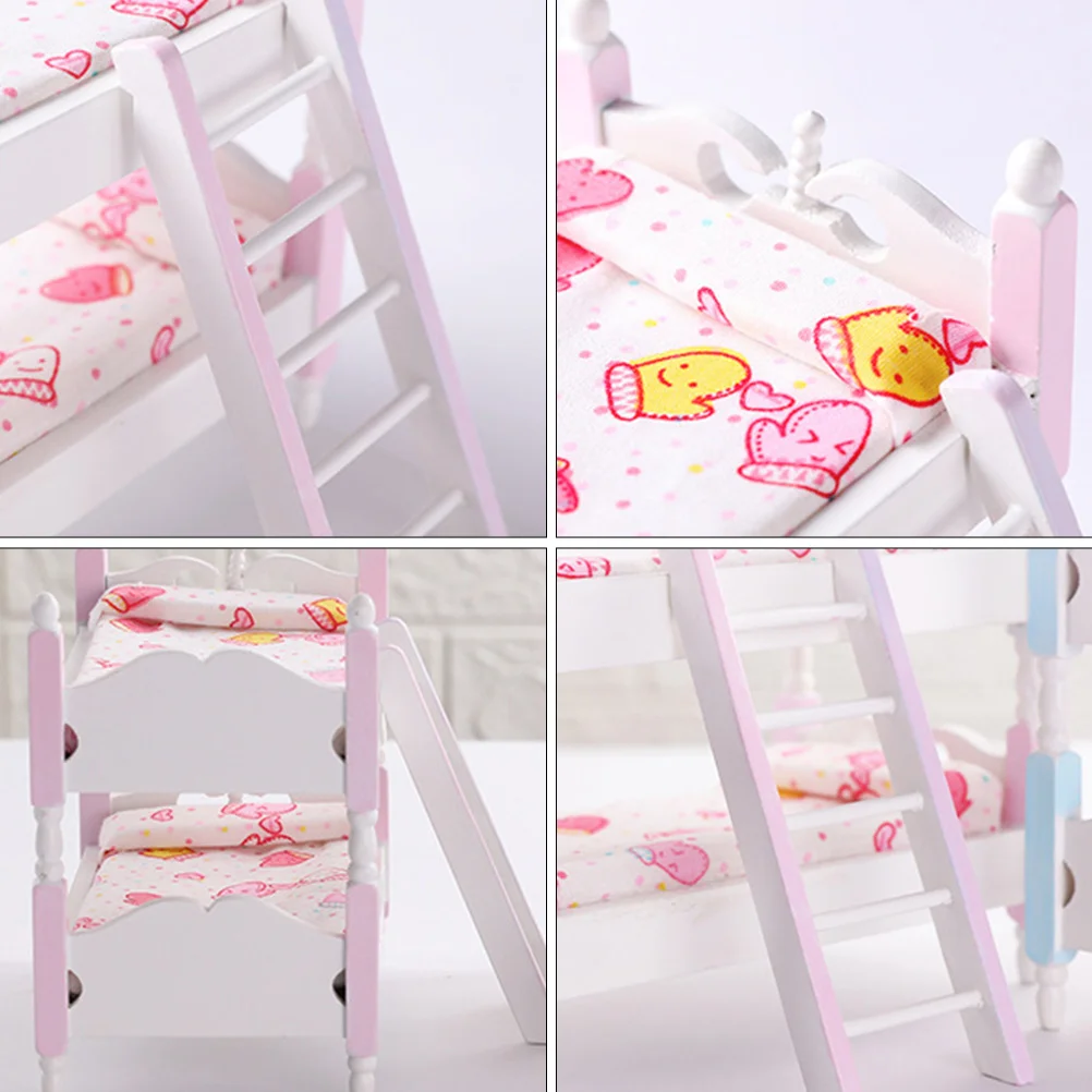 Mini échelle lits superposés pour enfants, maison de courses, décoration en coton, échelle 1/12